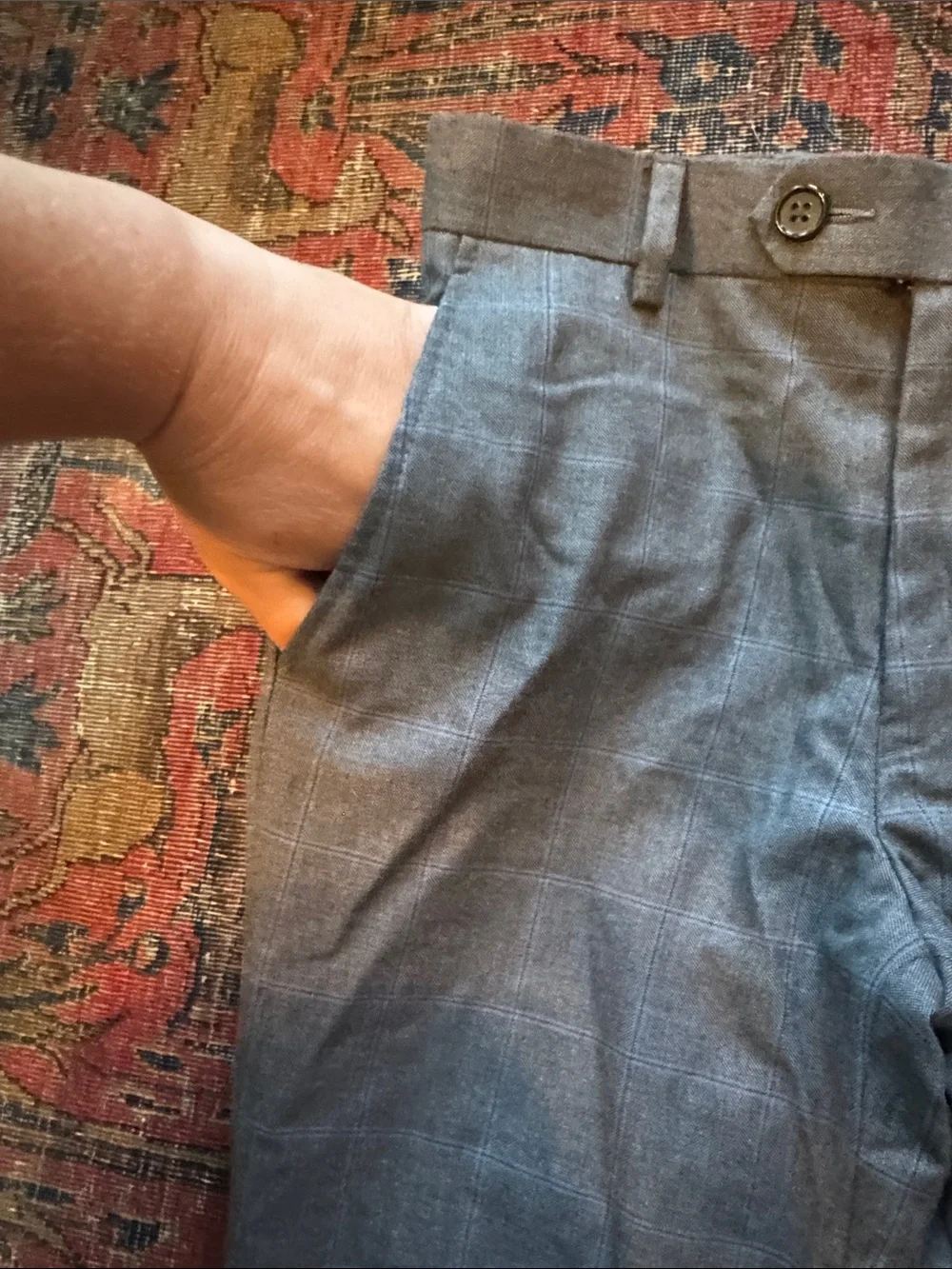 Boys (10) Ralph Lauren Gray Plaid Dress Pants